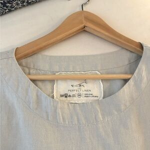 Ice blue Not Perfect Linen loose top